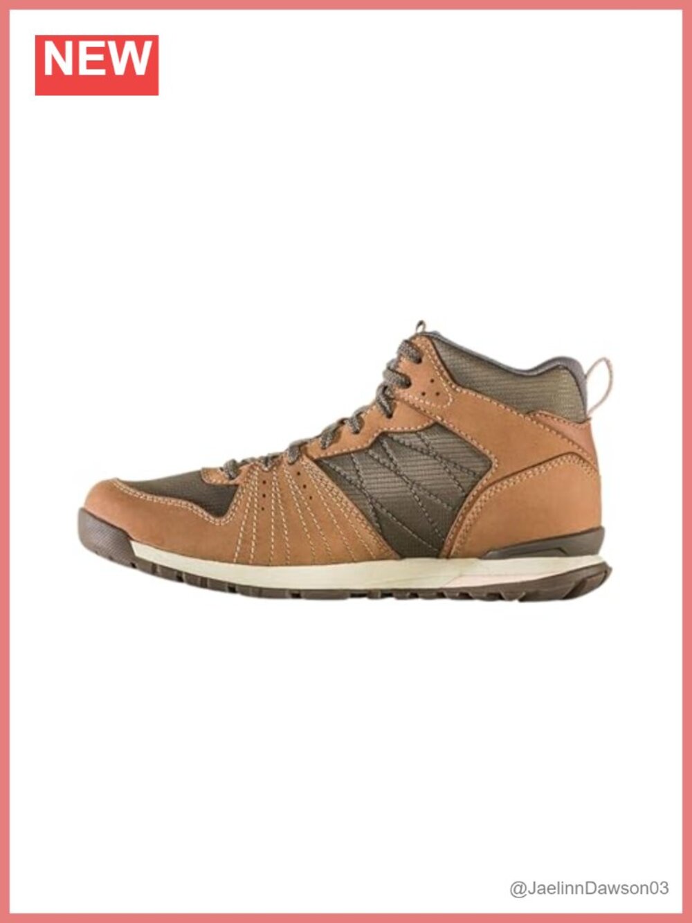 Waterproof Hiking Boots Women Mid Lace Up Nubuck Leather